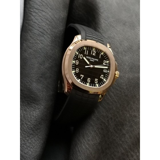 3K百达翡丽AQUAN系列5167R-001腕表，红金表壳搭配天然橡胶表带，深棕色渐变表盘，324S