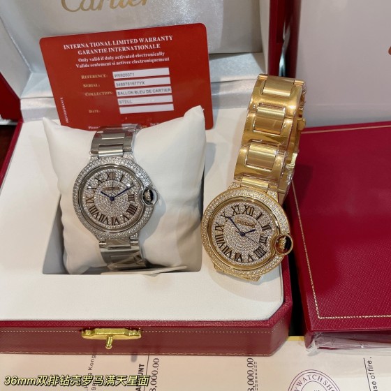 白450玫金470实拍卡地亚蓝气球满天星罗马面到货！经典出品 钢带版 专柜同步双排钻四角小钻颗颗饱满