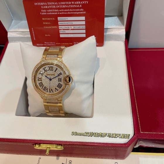 白钻600.玫620实拍卡地亚蓝气球满天星罗马面到货！经典出品 奢华版间钻钢带 专柜同步双排钻四角小