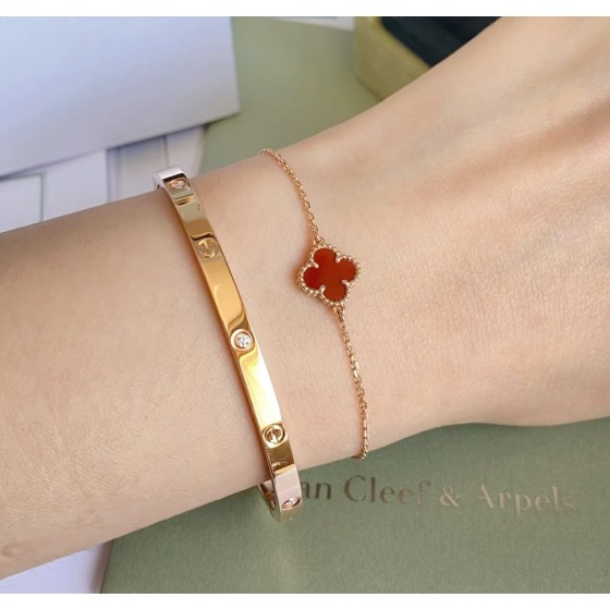 P300 V金镀1.0咪金 2480360 CNC高定卡地亚窄版六钻LOVE手镯，码数16.17.1