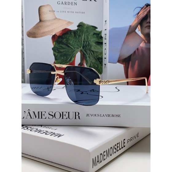 P130 Cartier 卡地亚 墨镜 男女士方框太阳眼镜 开车墨镜 新款金属太阳镜  时尚大方  