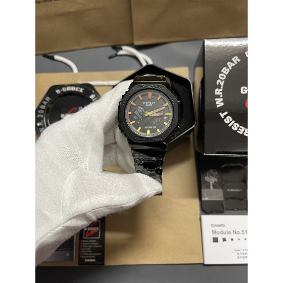 新款金属八角冰蓝精灵钢带系列
型号GM-B2100
功能：太阳能，秒表（精确到1/1000秒）世