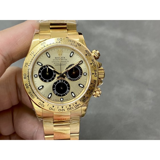 QF 4130配重版本 劳力士迪通拿4130机芯904精钢40mm，胶带款120G,钢带款174G。