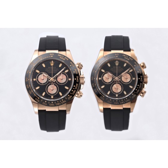 clean厂116515胶带玫瑰金迪通拿 1.本次推出的是全玫瑰金迪通拿
2.搪瓷黑面表盘0色差
3