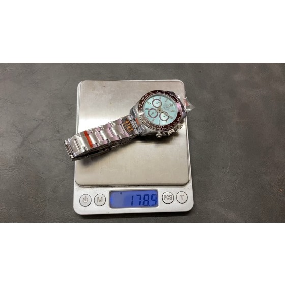 QF 配重版 劳力士 透底冰蓝迪 新款迪 迪通拿4131机芯 904精钢重量179G