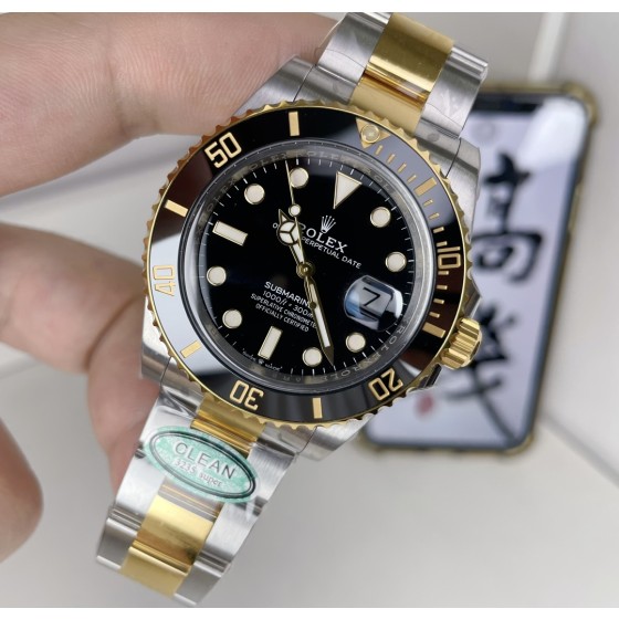Clean/C厂，劳力士间金黑水鬼，规格：41毫米，搭载3235机芯，表扣编码：F80,实拍图