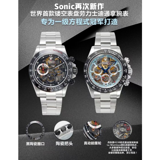 Sonic再次新作：世界首款镂空表盘劳力士迪通拿腕表, 专为一级方程式冠军打造

1:机芯采用丹