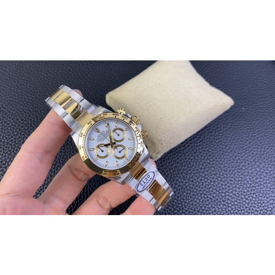 clean/C厂116508全金象牙白面迪通拿1.本次推出的是全金迪通拿
2.搪瓷黑面表盘0色差，钻