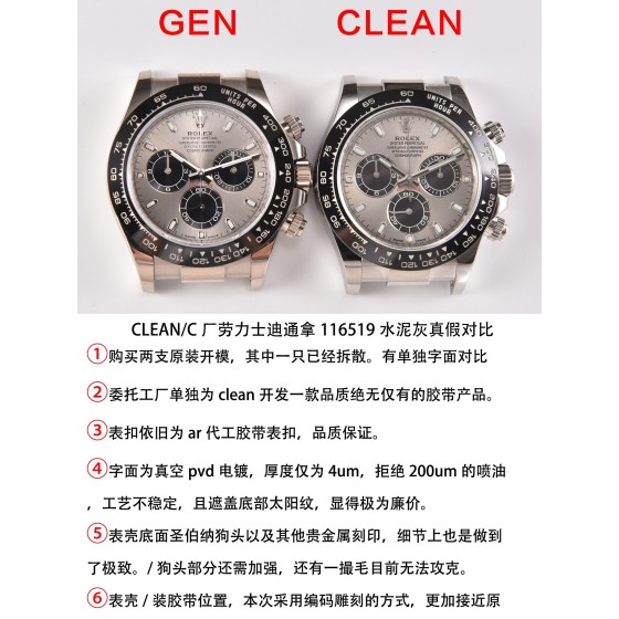 CLEAN厂/C厂劳力士116519水泥灰 胶带迪通拿

CLEAN厂/C厂劳力士116519水